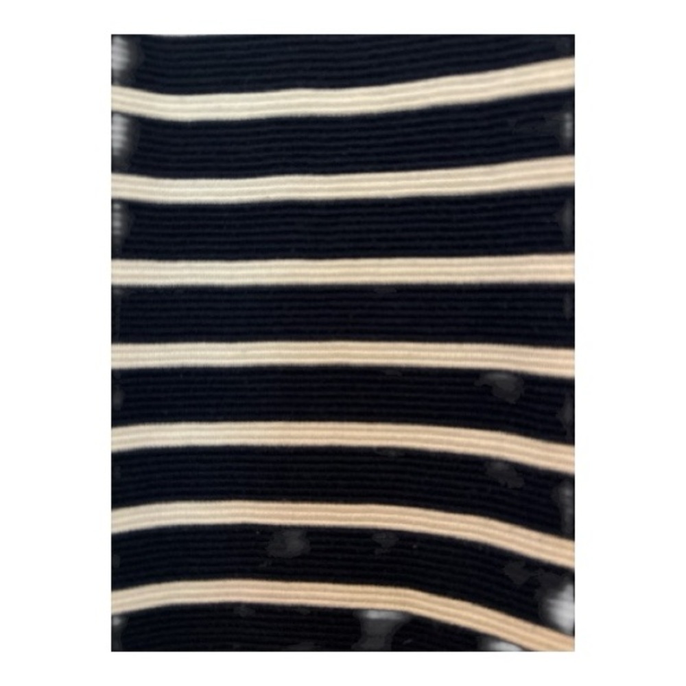 LOFT shift dress, dark blue white stripe. Generous cut small. Heavy knit fabric - Picture 7 of 8